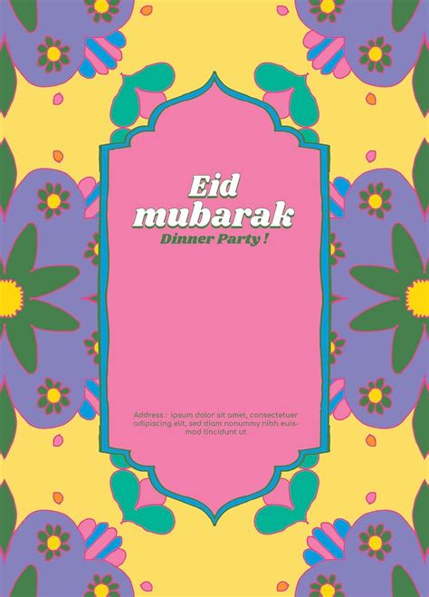 Eid mubarak invitation card template | Free PSD Template - rawpixel