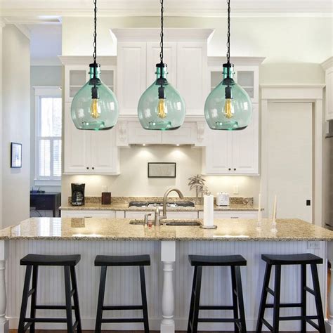 CASAMOTION Pendant Lighting Kitchen Island Hand Bown Glass Ceiling ...