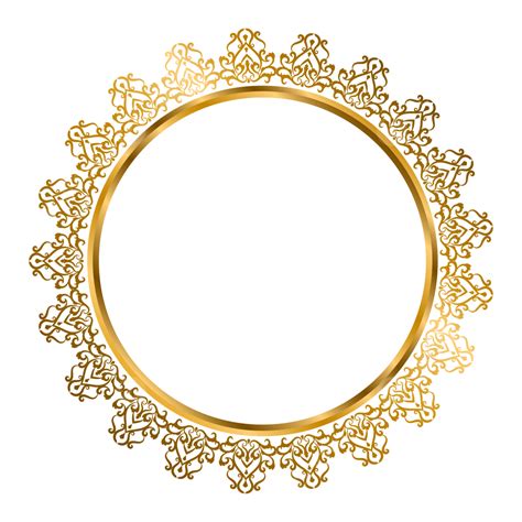 Luxury Circle Frame Vector Hd Images, Luxurious Gold Circle Border Frame Transparent Background ...