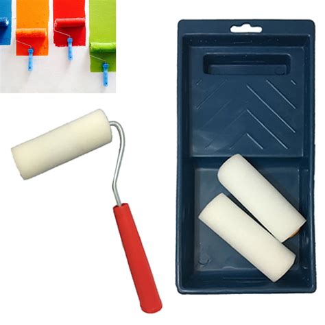 4PC Small Paint Roller Tray Set Foam 4" Brush Wall House Supplies Tool Kit Decor - Walmart.com