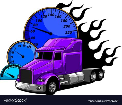 Semi truck silhouette images isolated on Vector Image