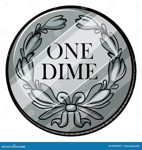 One dime stock vector. Illustration of circular, alone - 53930937