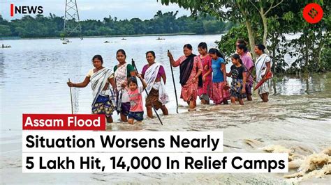 Assam flood 2023 nearly 5 lakh people hit 14000 in relief camps and one dead 2-The Indian Express