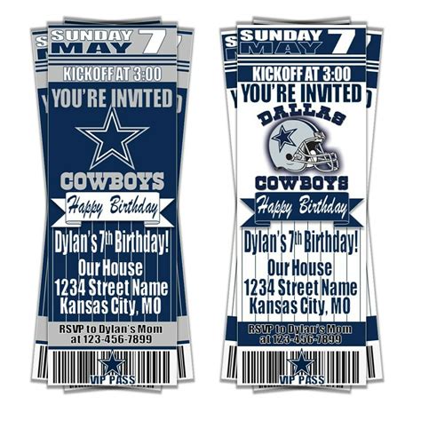 Dallas Cowboys Ticket Template