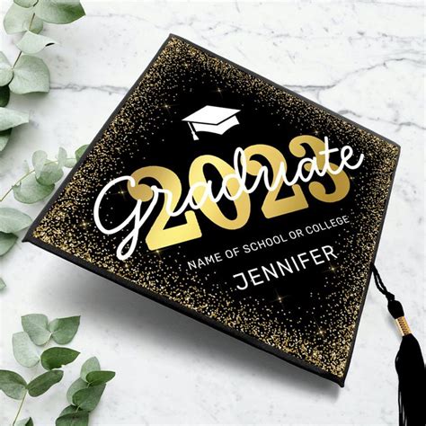 Black Gold Class of 2023 Graduation Cap Topper | Zazzle in 2023 ...