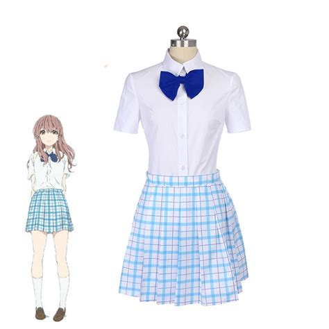 Unisex A Silent Voice Shoko Nishimiya Full Set Cosplay Costume Uniform Clothing, Shoes & Accessories