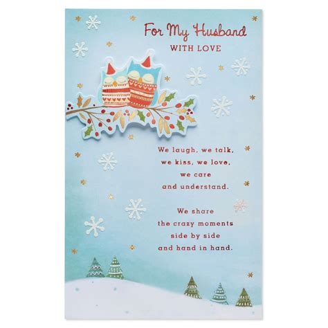 American Greetings Owls Christmas Card for Husband with Foil - Walmart ...