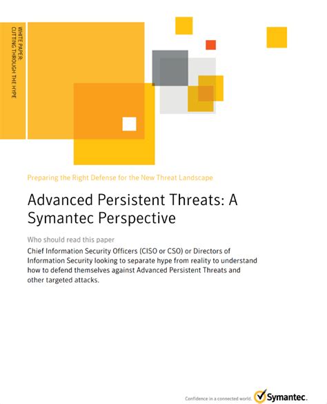 Advanced Persistent Threats: A Symantec Perspective - Expert Training