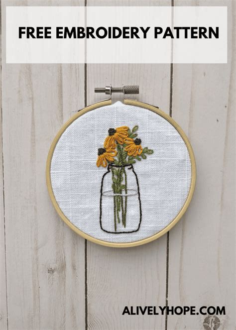 FREE Sunflowers Hand Embroidery Pattern | a lively hope