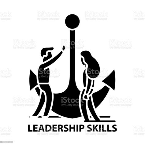 Leadership Skills Icon Black Vector Sign With Editable Strokes Concept ...