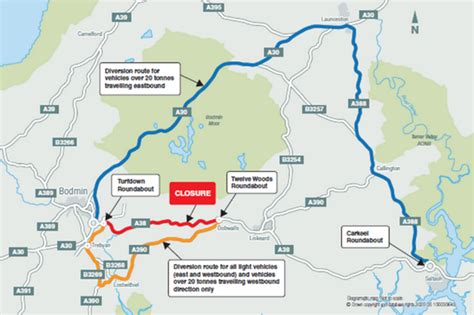 A38 road closure map: Motorists to face 42-mile detour via Launceston - Cornwall Live