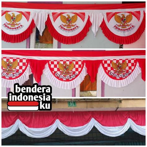 BENDERA MERAH PUTIH BACKGROUND HIASAN DINDING PERAYAAN AGUSTUSAN HUT RI, Perabotan Rumah di ...