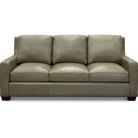 Contemporary Sage Green Leather Sofa - Logan | RC Willey | Green leather sofa, Contemporary home ...