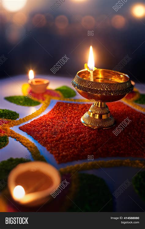 Diwali Diyas With Rangoli