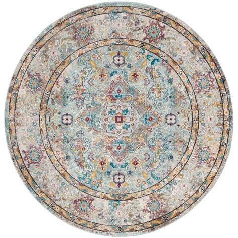 Safavieh Natural Fiber Royal Blue/Beige 3 ft. x 3 ft. Round Area Rug-NF801D-3R - The Home Depot