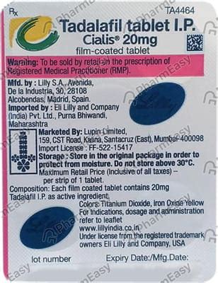 Cialis 20 MG Tablet (1): Uses, Side Effects, Price & Dosage | PharmEasy