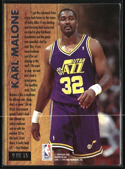 Mavin | Karl Malone 1993 Ultra Famous Nicknames Basketball Card #9