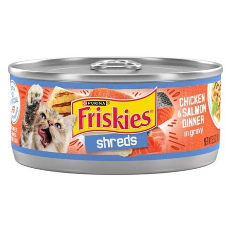 Purina Friskies Shreds Chicken and Salmon Dinner in Wet Cat Food Gravy ...