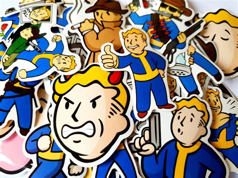 Fallout vault boy stickers. Fallout nuka cola. Fallout video | Etsy