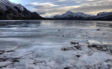 Abraham Lake Winter 5435743 Stock Photo at Vecteezy