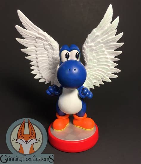 Winged Blue Yoshi Custom Amiibo : amiibo