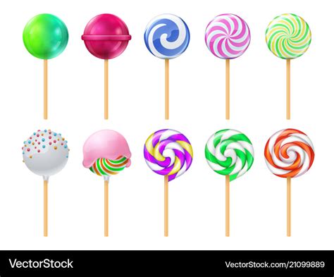 Dulce lollipops sweet sugar candy stick isolated Vector Image