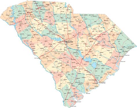 South Carolina Road Map - SC Road Map - South Carolina Highway Map