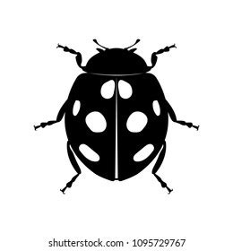 Black Silhouette Ladybug On White Background Stock Vector (Royalty Free ...