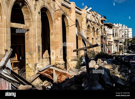 Varosha, Northern Cyprus - January 07, 2022 Cityscape of Varosha, a ...