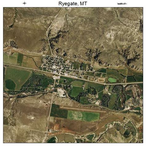 Aerial Photography Map of Ryegate, MT Montana