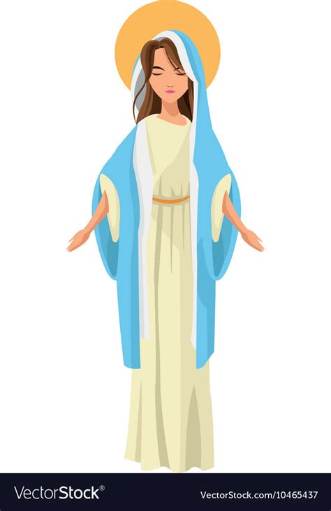 Holy virgin mary icon Royalty Free Vector Image