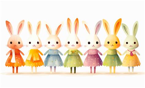 Easter Bunny Rabbits In Dresses Free Stock Photo - Public Domain Pictures