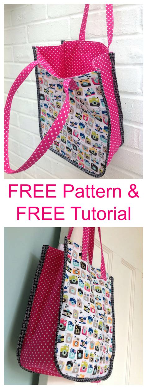 Instamatic Tote Bag FREE sewing pattern & tutorial - Sew Modern Bags