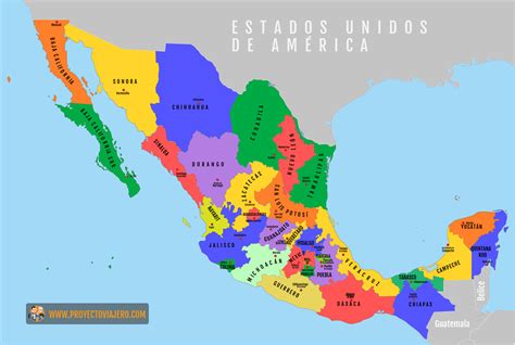 Mapa De Mexico Estados Y Capitales