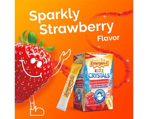 Kidz Sparkly Strawberry Crystals for Immune Support | Emergen-C