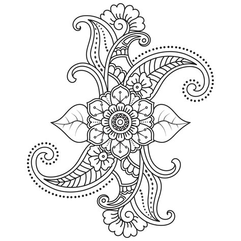 Set of differents flower line on white background. Flowers drawing with line-art on white ...