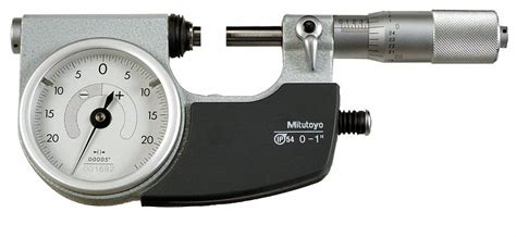 MITUTOYO Dial Indicating Outside Micrometer, Range 0 in to 1 in ...