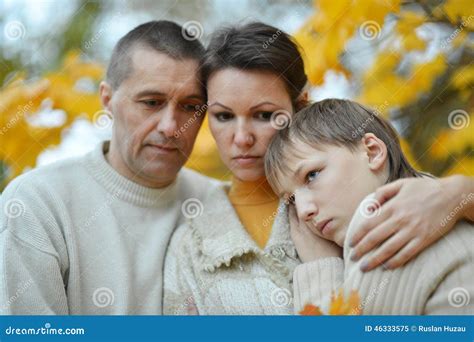 Sad Family Of Three Stock Photo - Image: 46333575