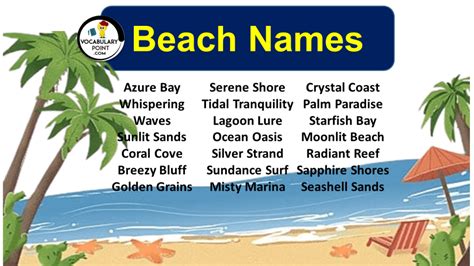 250 Beach Names (Cool, Catchy & Funny) - Vocabulary Point