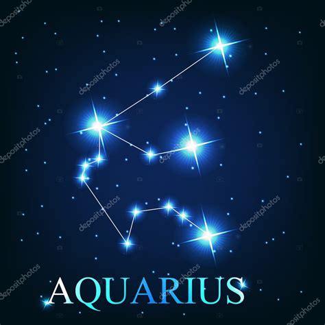 Of the aquarius zodiac sign of the beautiful bright stars — Stock Photo ...