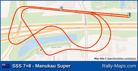 SSS 7+8 - Manukau Super stage map | Rally New Zealand 2000 [WRC] 🌍 | Rally-Maps.com