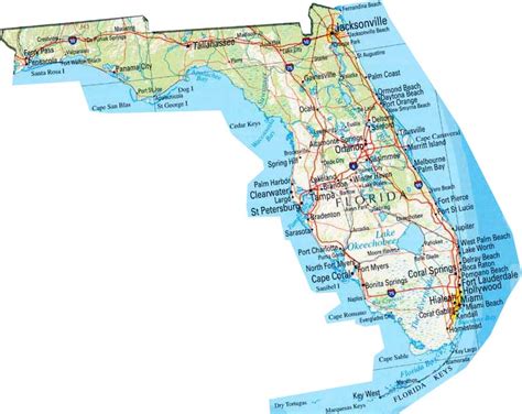 Florida State Map With Counties And Cities