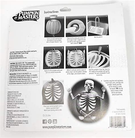 Buy Funny Bones Skeleton Pumpkin Carving Kit with Rib Cage Pattern Online at Lowest Price in ...