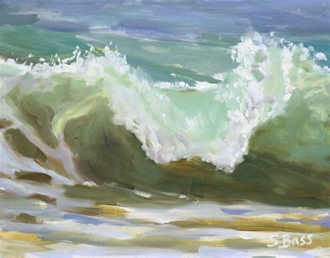 Breaking Wave - Original Oil Painting by Raleigh Artist Sharon Bass