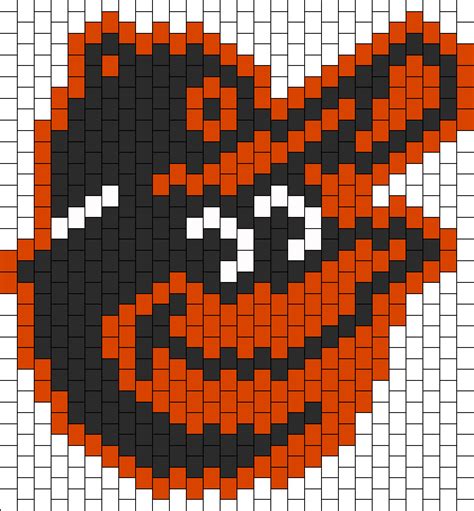 Baltimore Orioles Mascot Bead Pattern | Peyote Bead Patterns | Characters Bead Patterns