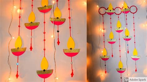 DIY PAPER DIYA WALL HANGING | easy diwali decor ideas | homedecor ideas ...