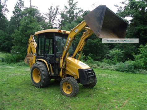 2005 John Deere 110 Loader 4x4 Tractor Backhoe Full Cab Diesel