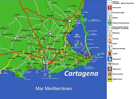 Mapa Turístico de Alrededores de Cartagena