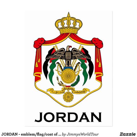 JORDAN - emblem/flag/coat of arms/symbol Postcard | Zazzle | Coat of ...