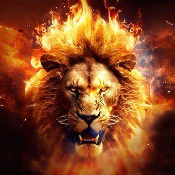 Lion Roaring Front View